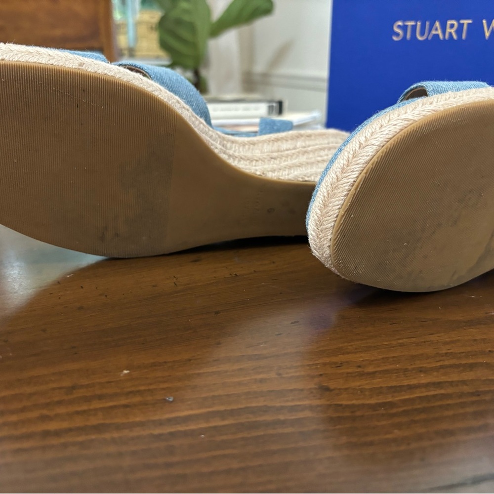 Stuart Weitzman Denim Blue Espadrille Wedges - Picture 4 of 10